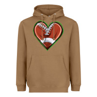 Toasted Coconut football heart Heavyweight Hoodie - texasbilliewilder