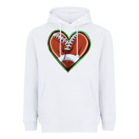 White football heart Heavyweight Hoodie - texasbilliewilder
