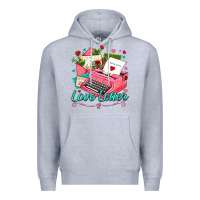 Heather Grey love letter with typewriter Premium Hoodie - AdoDesignShop