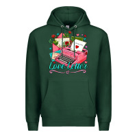 Sports Green love letter with typewriter Premium Hoodie - AdoDesignShop