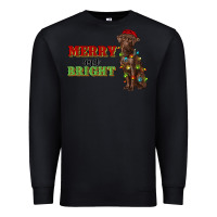 Black merry and bright labrador Premium Sweatshirt - RanaPortraitStore