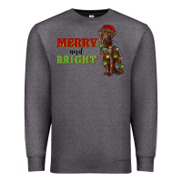 Charcoal Heather merry and bright labrador Premium Sweatshirt - RanaPortraitStore