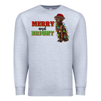Heather Grey merry and bright labrador Premium Sweatshirt - RanaPortraitStore