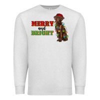 Oatmeal Heather merry and bright labrador Premium Sweatshirt - RanaPortraitStore