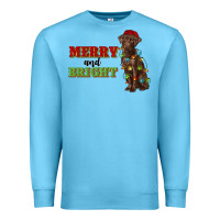 Ocean Blue merry and bright labrador Premium Sweatshirt - RanaPortraitStore