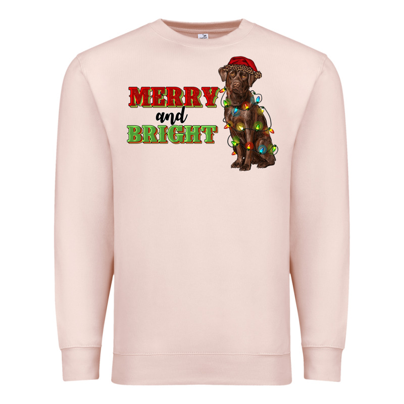 Merry And Bright Labrador Premium Sweatshirt by RanaPortraitStore | Teevron