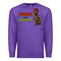 Purple merry and bright labrador Premium Sweatshirt - RanaPortraitStore