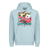 Blue Mist love letter with typewriter Premium Hoodie - AdoDesignShop