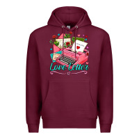 Burgundy love letter with typewriter Premium Hoodie - AdoDesignShop
