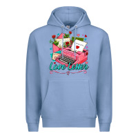 Colony Blue love letter with typewriter Premium Hoodie - AdoDesignShop