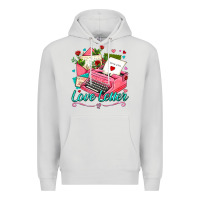 Dove Grey love letter with typewriter Premium Hoodie - AdoDesignShop