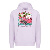 Lilac love letter with typewriter Premium Hoodie - AdoDesignShop