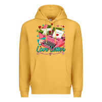 Mustard love letter with typewriter Premium Hoodie - AdoDesignShop