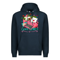 Navy love letter with typewriter Premium Hoodie - AdoDesignShop