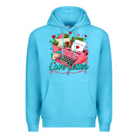 Ocean Blue love letter with typewriter Premium Hoodie - AdoDesignShop