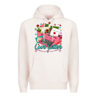 Pale Pink love letter with typewriter Premium Hoodie - AdoDesignShop