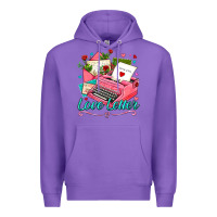 Purple love letter with typewriter Premium Hoodie - AdoDesignShop