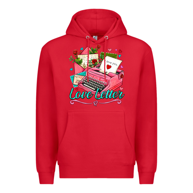 Love Letter With Typewriter Premium Hoodie by AdoDesignShop | Teevron