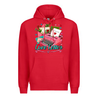 Red love letter with typewriter Premium Hoodie - AdoDesignShop