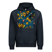 Navy construction vehicles seamless pattern Urban Hoodie - BundleAndBundleShop