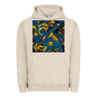 Pigment French Oak construction vehicles seamless pattern Urban Hoodie - BundleAndBundleShop