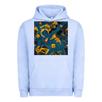 Pigment Grape Ice construction vehicles seamless pattern Urban Hoodie - BundleAndBundleShop