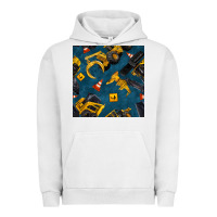 Pigment Lunar Rock construction vehicles seamless pattern Urban Hoodie - BundleAndBundleShop