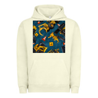 Pigment Pistachio construction vehicles seamless pattern Urban Hoodie - BundleAndBundleShop