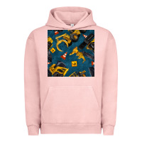 Pigment Salmon construction vehicles seamless pattern Urban Hoodie - BundleAndBundleShop