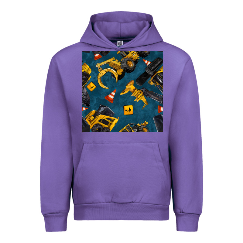 Construction Vehicles Seamless Pattern Urban Hoodie by BundleAndBundleShop | Teevron