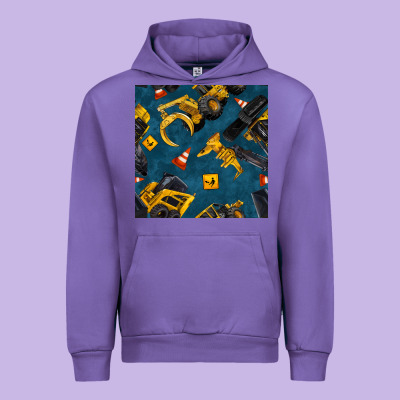 Construction Vehicles Seamless Pattern Urban Hoodie Designed By Bundleandbundleshop