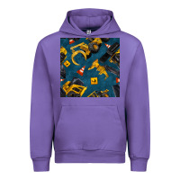 Tulip construction vehicles seamless pattern Urban Hoodie - BundleAndBundleShop