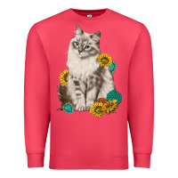 Cardinal siberian cat sunflower and gemstone Premium Sweatshirt - texasbilliewilder
