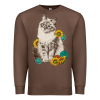 Chestnut siberian cat sunflower and gemstone Premium Sweatshirt - texasbilliewilder