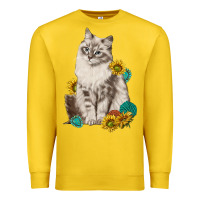 Lemon siberian cat sunflower and gemstone Premium Sweatshirt - texasbilliewilder