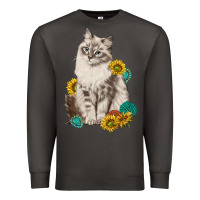 Smoke siberian cat sunflower and gemstone Premium Sweatshirt - texasbilliewilder