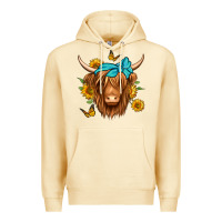 Pina Colada sunflower long haired cow Premium Hoodie - Jasminsmagicworld