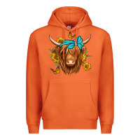 Carrot sunflower long haired cow Premium Hoodie - Jasminsmagicworld