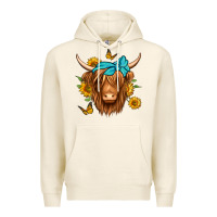 Tofu sunflower long haired cow Premium Hoodie - Jasminsmagicworld