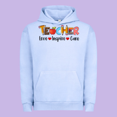 Teacher Love Inspıre Care Wıth  And Pen Urban Hoodie Designed By Artiststas