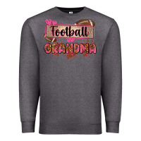 Charcoal Heather football grandma with leopard Premium Sweatshirt - Zillion Design Studio