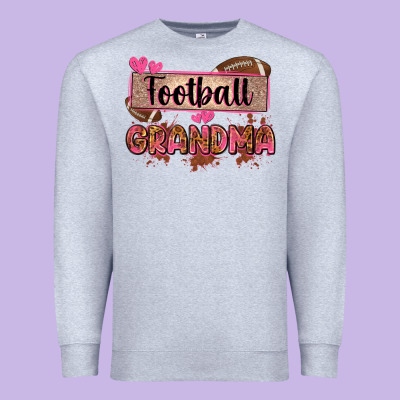 Football Grandma With Leopard Premium Sweatshirt Designed By Zillion Design Studio