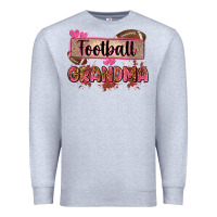 Heather Grey football grandma with leopard Premium Sweatshirt - Zillion Design Studio
