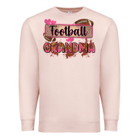 Pale Pink football grandma with leopard Premium Sweatshirt - Zillion Design Studio