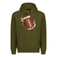 Army Green football cowhide leopard patch Premium Hoodie - JahusDesignShop