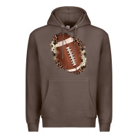 Coffee football cowhide leopard patch Premium Hoodie - JahusDesignShop