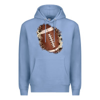 Colony Blue football cowhide leopard patch Premium Hoodie - JahusDesignShop