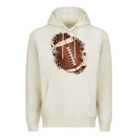 Oatmeal Heather football cowhide leopard patch Premium Hoodie - JahusDesignShop