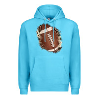 Ocean Blue football cowhide leopard patch Premium Hoodie - JahusDesignShop