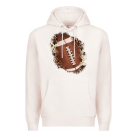 Pale Pink football cowhide leopard patch Premium Hoodie - JahusDesignShop